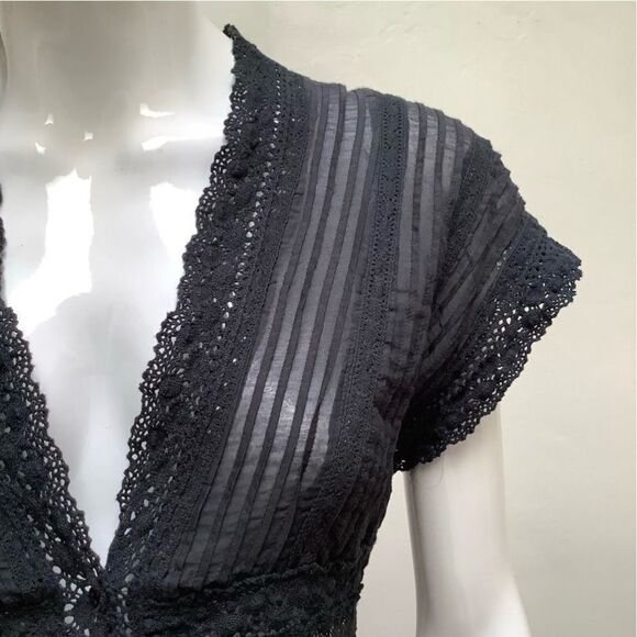 BIYA Designer of JOHNNY WAS Sheer Lace Dress Intricate Sheer and Lace High Low - Picture 7 of 15